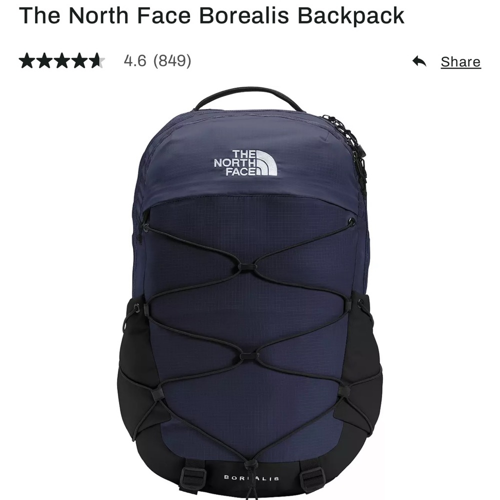 The North Face borealis backpack in navy